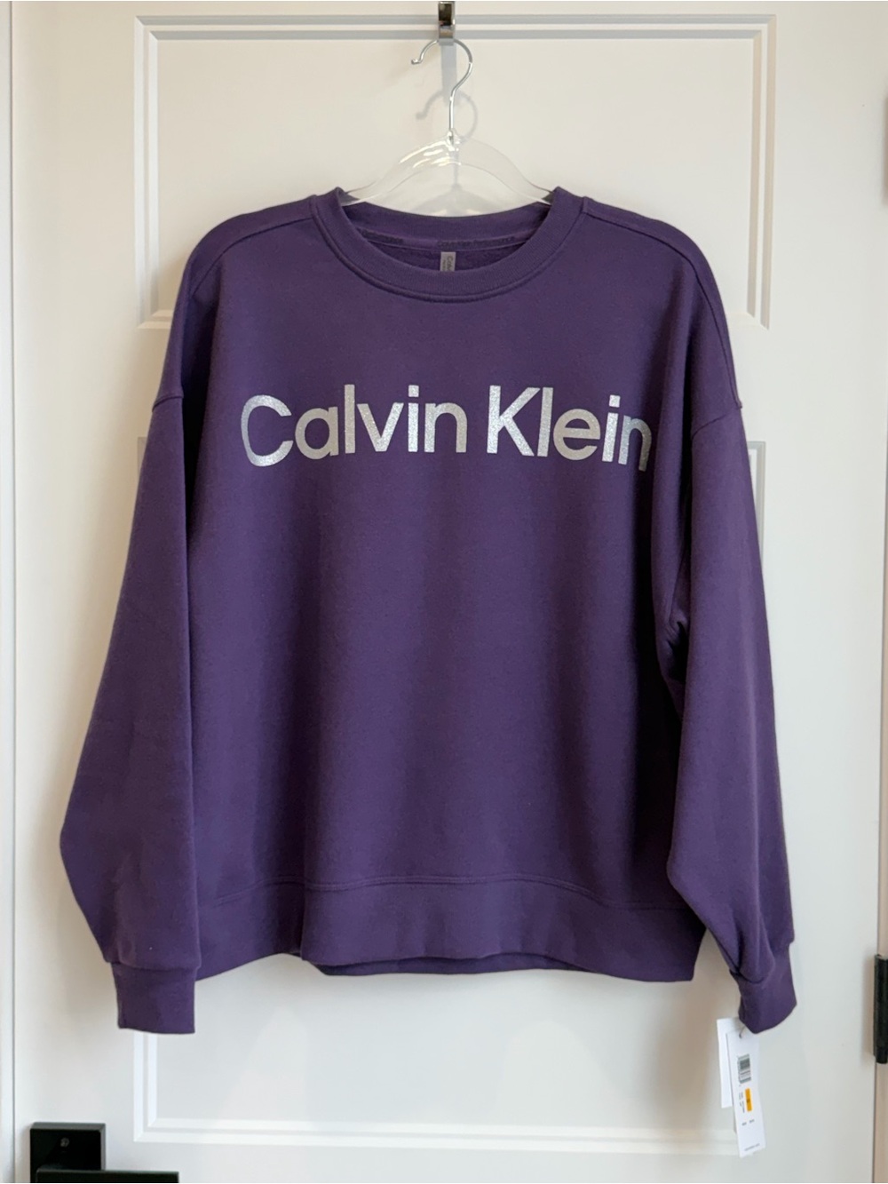 Calvin Klein Purple Logo Crewneck Sweatshirt